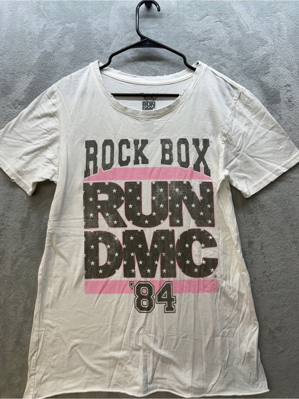 Recycled Karma RUN DMC Graphic Tee - White Medium
